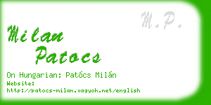 milan patocs business card