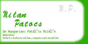 milan patocs business card